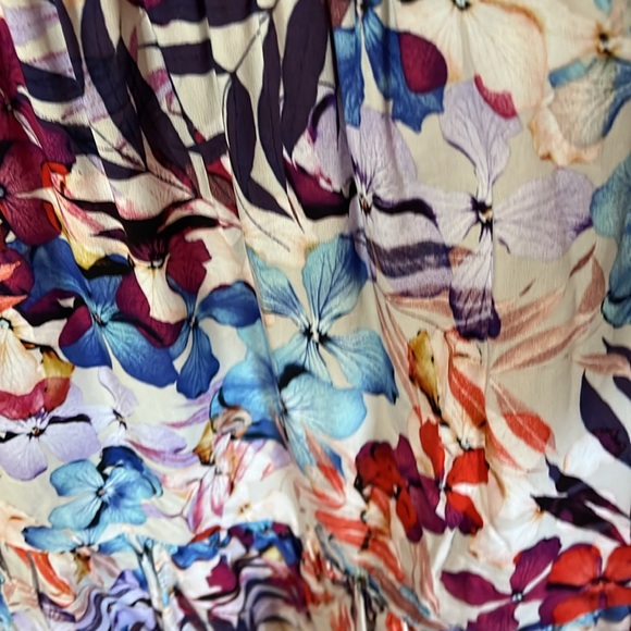 NWT AVENUE Tiered Dress - bright fun Viscose floral V-Neckline Sz 26/28 - Picture 4 of 12